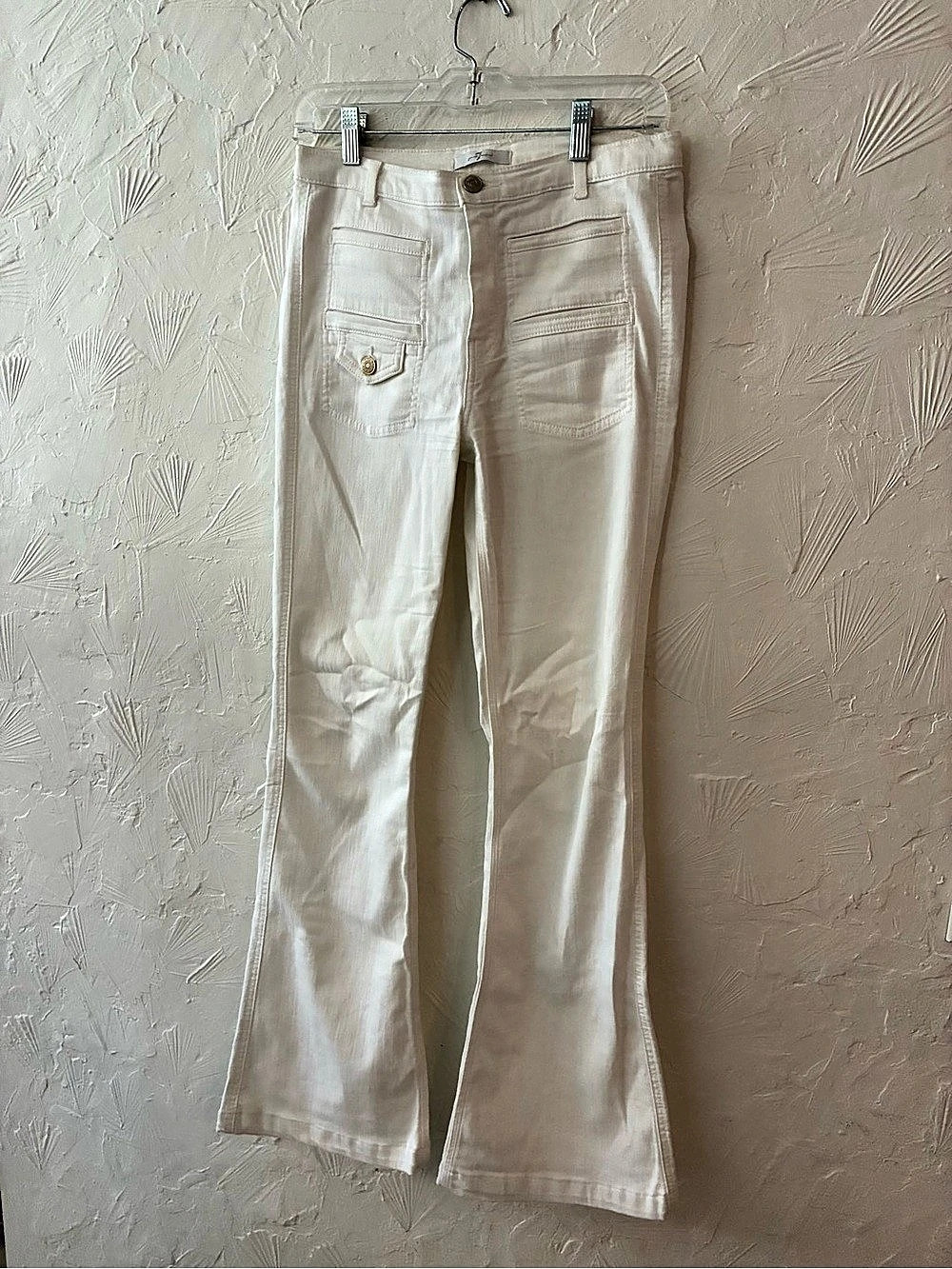 7 For All Mankind Utility Wide-Leg Pants White